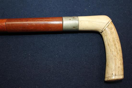 A bone handled sword stick & walking cane